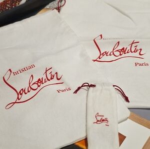 Christian Louboutin White Dust Bags with Red Logo